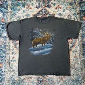 Vintage Deer Animal FADED T-shirt Size XL